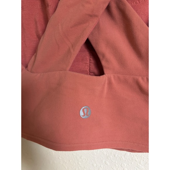 Lululemon Forward Fold Bra Longline Tank Top Cross Back Clay Size 6 - Picture 5 of 7